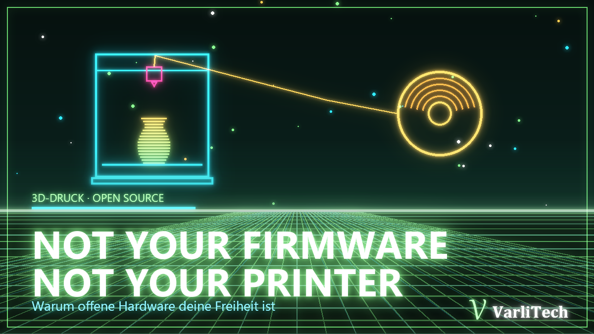 Neon-Cover: Not your firmware, not your printer — 3D-Druck im Synthwave-Stil
