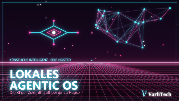 Neon-Cover: Lokales Agentic OS — KI-Netzwerk im Synthwave-Stil